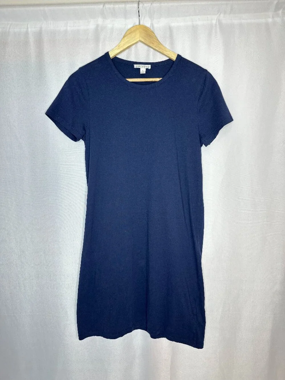 J. Crew Mercantile Navy Crewneck Mini T-Shirt Dress SMALL Preppy Minimalist